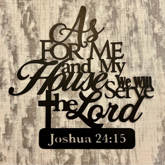 Bible Verse Metal Wall Decor, As for me and my house we will serve the Lord - Picture 6 of 6